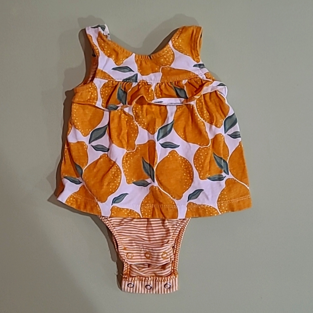 Just One You 3month baby girl romper with yellow lemons